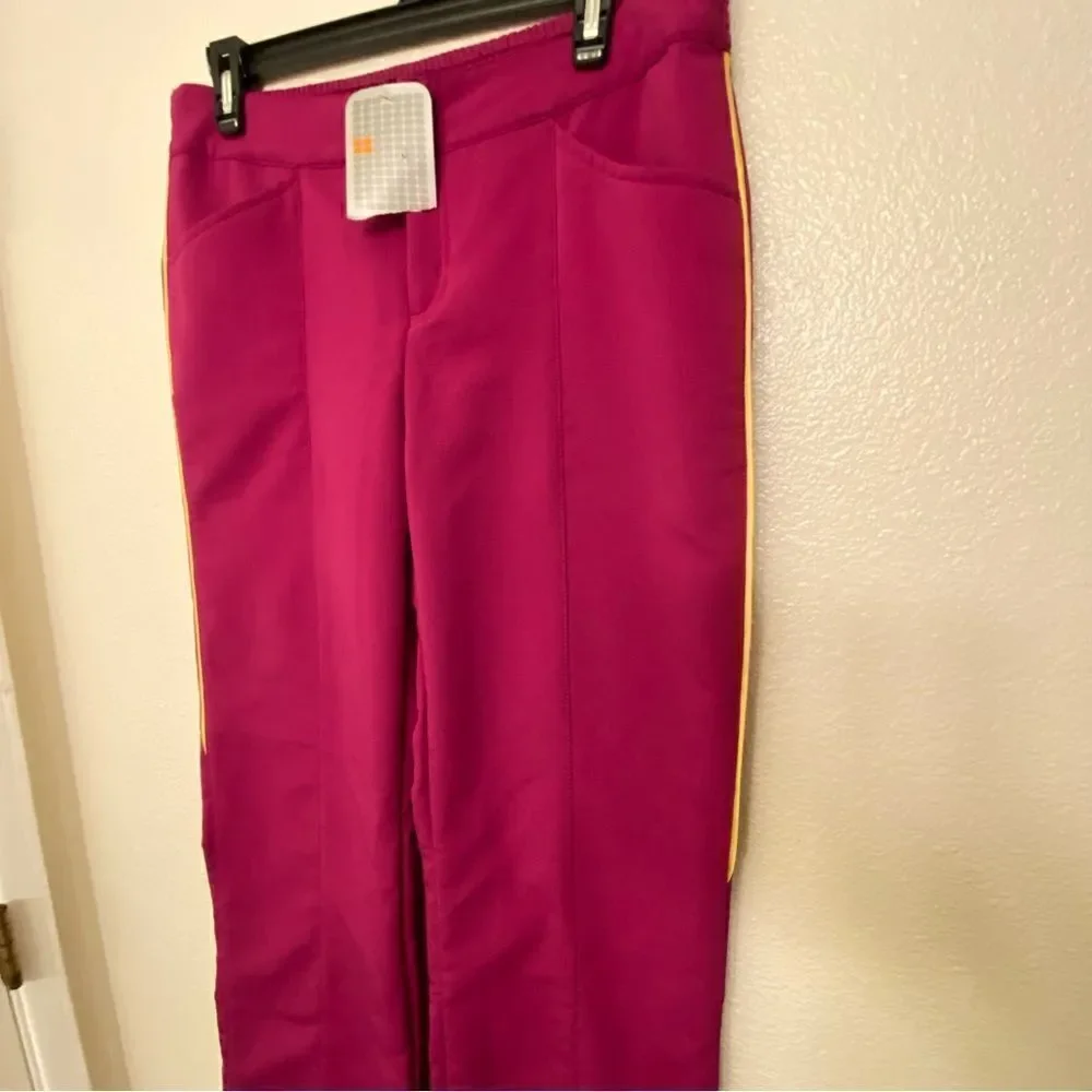 Nike womans hot pink Tech Marching Band Pants hot pink yellow pinstripe M 8-10